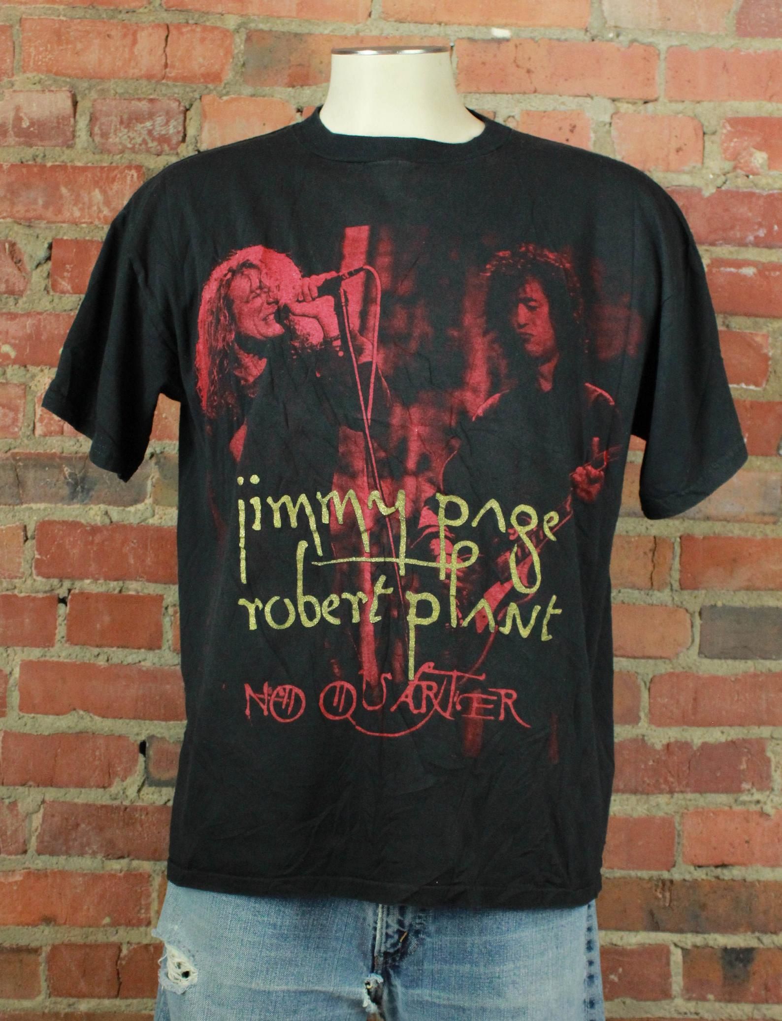 Vintage Jimmy Page Robert Plant Concert T Shirt 1995 No Quarter Tour –