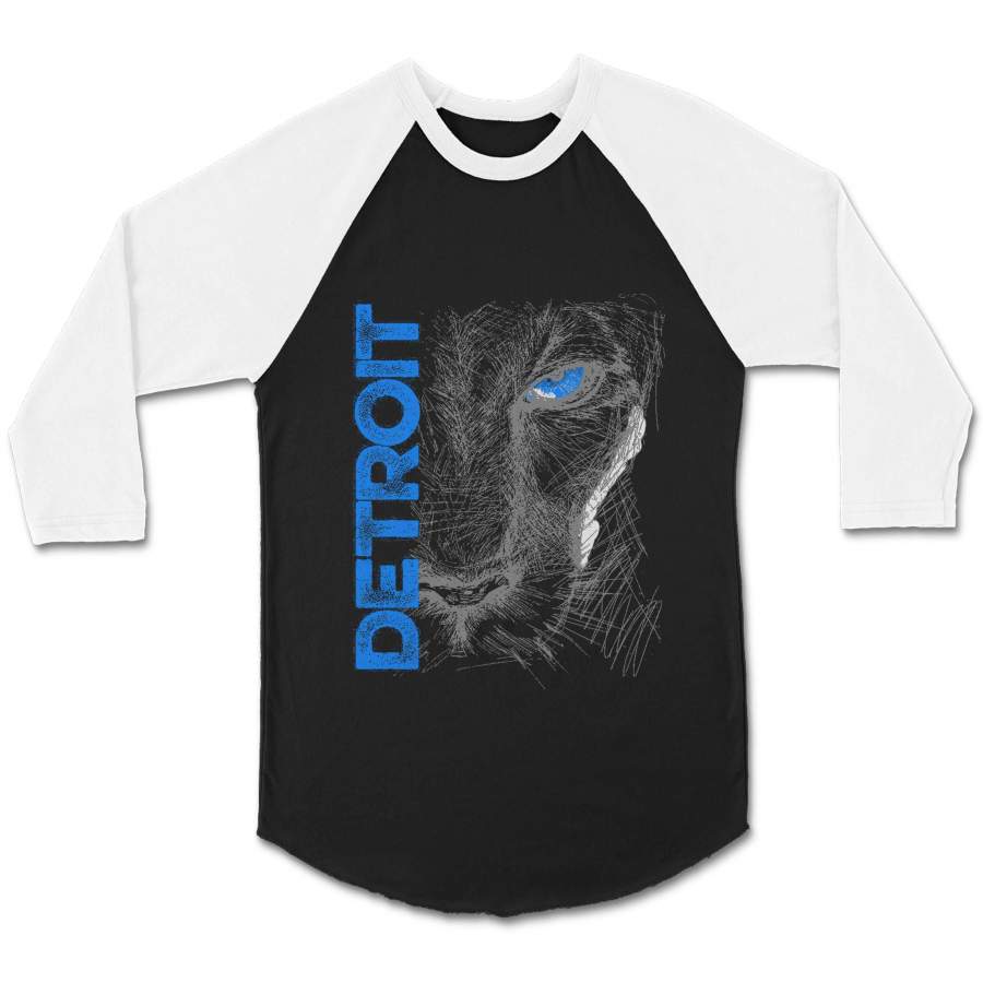 Detroit Lion Llc Motor City Vintage Cars Michigan CPY Unisex 3/4 Sleeve Baseball Tee T-Shirt