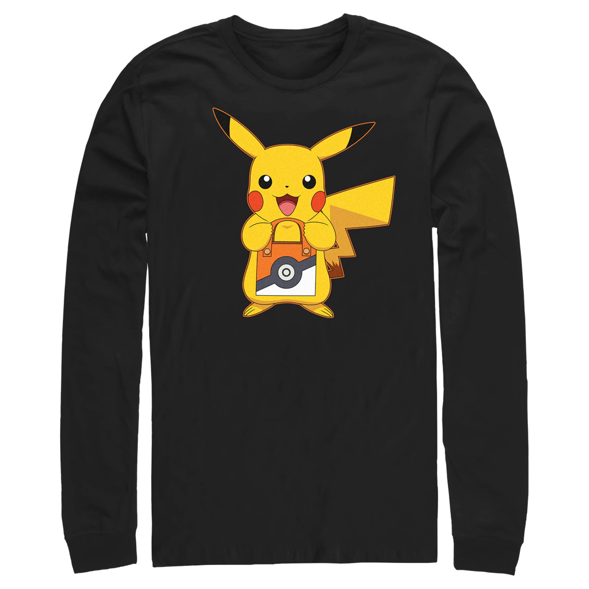 Men’S Pokemon Halloween Trick Or Treat Pikachu Long Sleeve Shirt