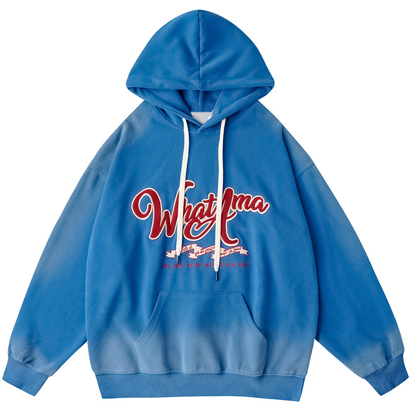 Lemandik Tie Dye Hoodie Embroidery Whatama