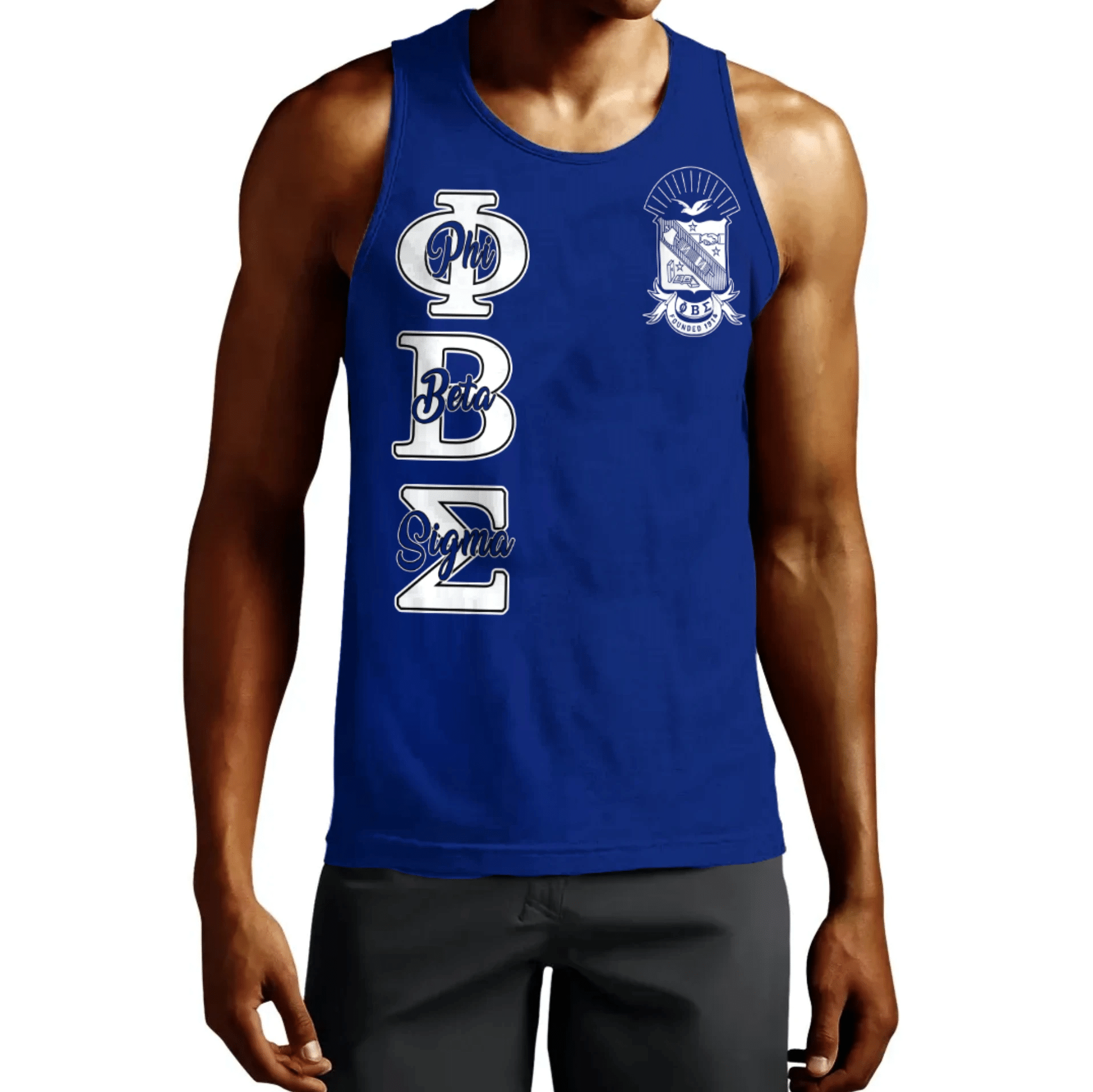 Wonderprint Tank Top Personalized Phi Beta Sigma Blue Tank Top Lt10