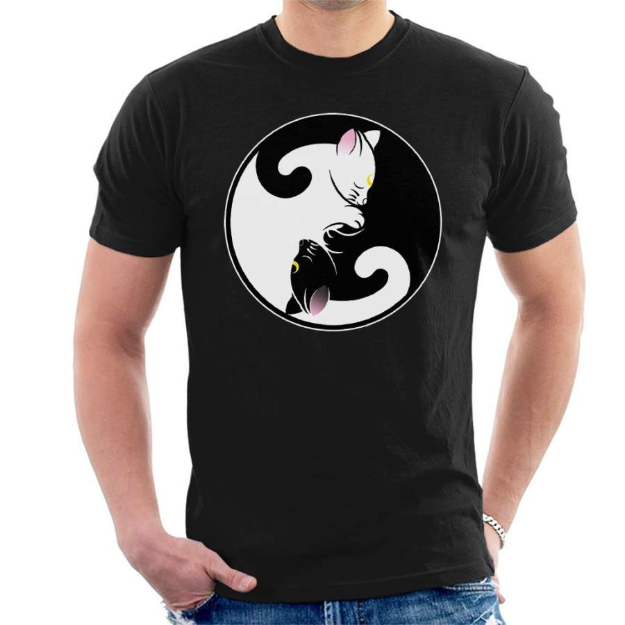 Sailor Moon Luna And Artemis Yin Yang Symbol Men’s T-Shirt