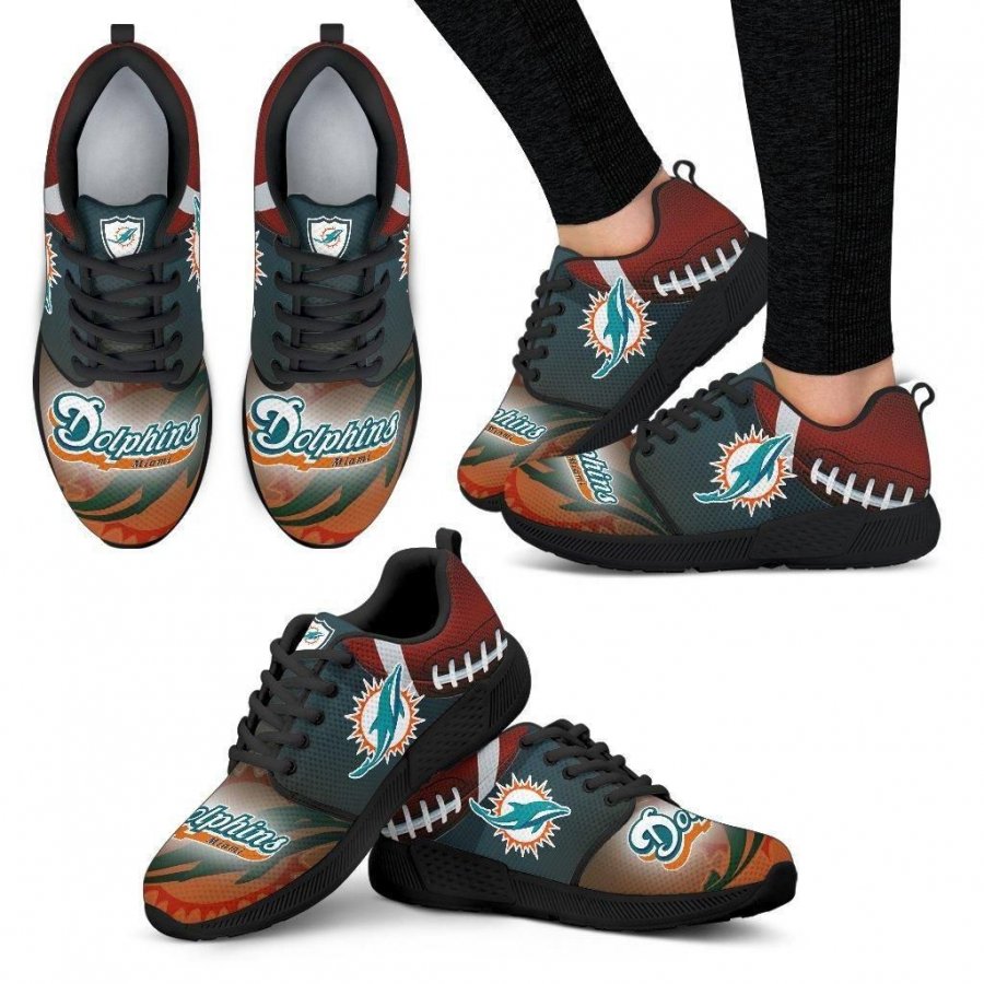 Awesome Miami Dolphins Running Sneakers For Football Fan #711