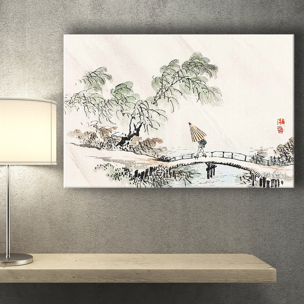 A Man Crossing The Bridge Canvas Print – Canvas Painting, Canvas Art, Wall Art, Wall Decor