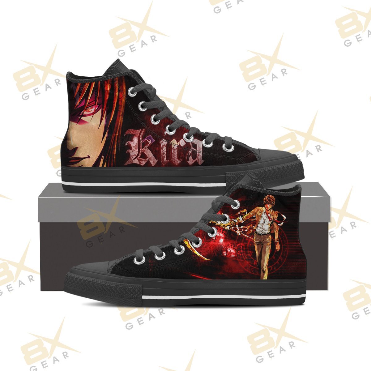 Light Yagami Anime Shoes Death Note Hi Top Sneakers Epic Gift