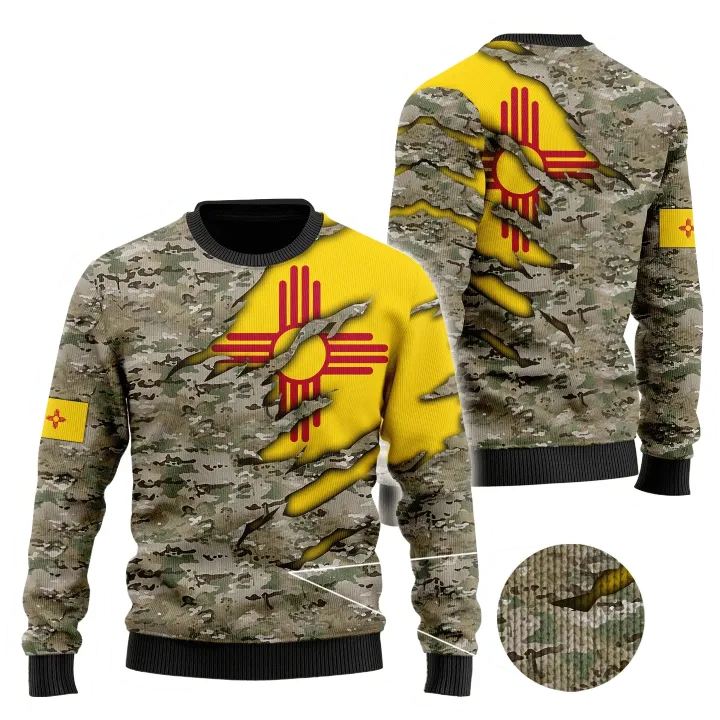 Camo Flag Ugly Christmas Sweater | For Men & Women | Adult | Us3897