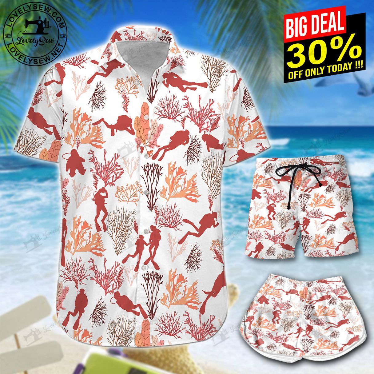 Scuba Diving Hawaiian Shirt Shorts Ha36607