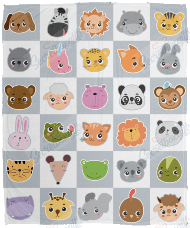 Wild Animals Face Gs-Cl-Dt1303 Fleece Blanket