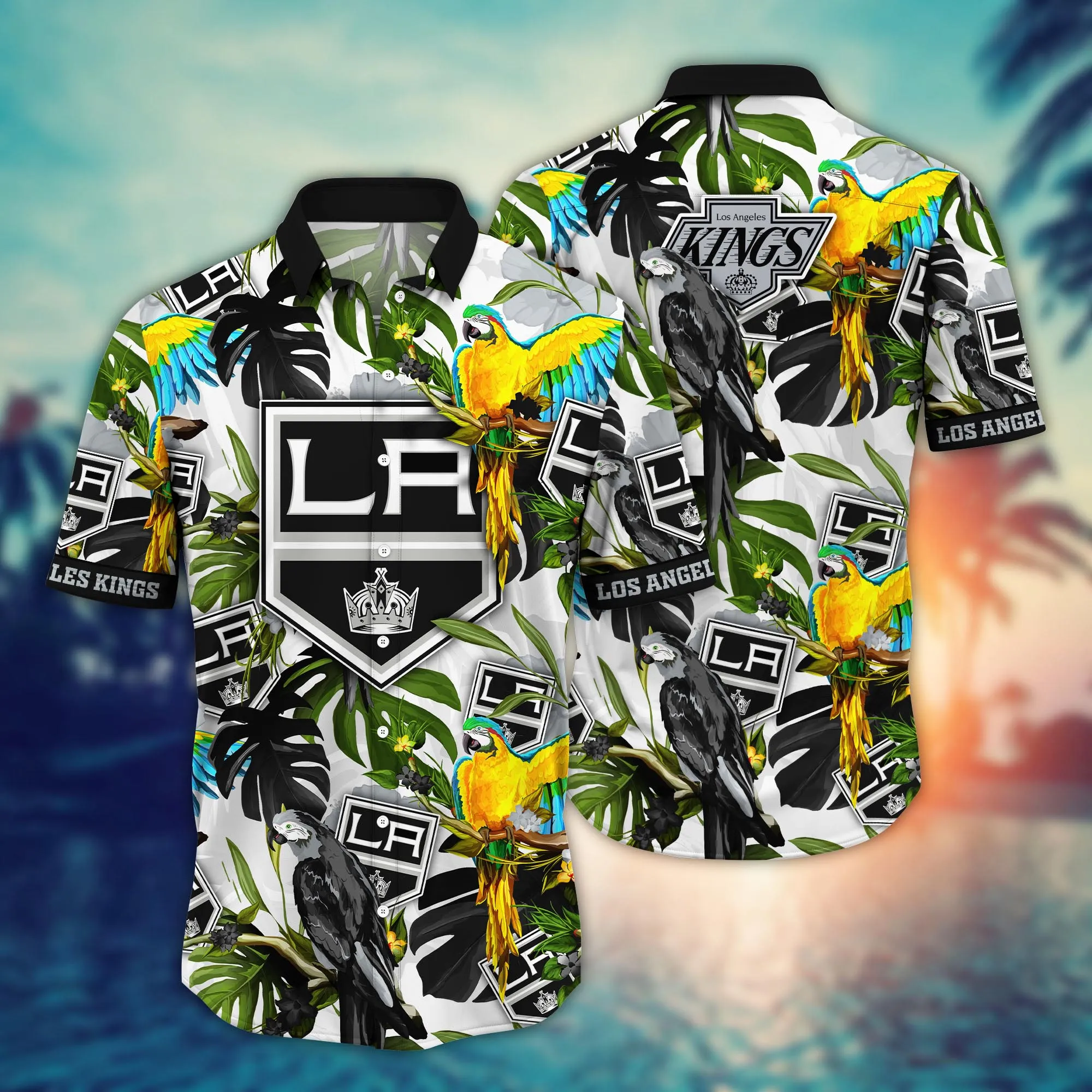 Los Angeles Kings Nhl Hawaiian Shirt Straw Hatstime Aloha Shirt