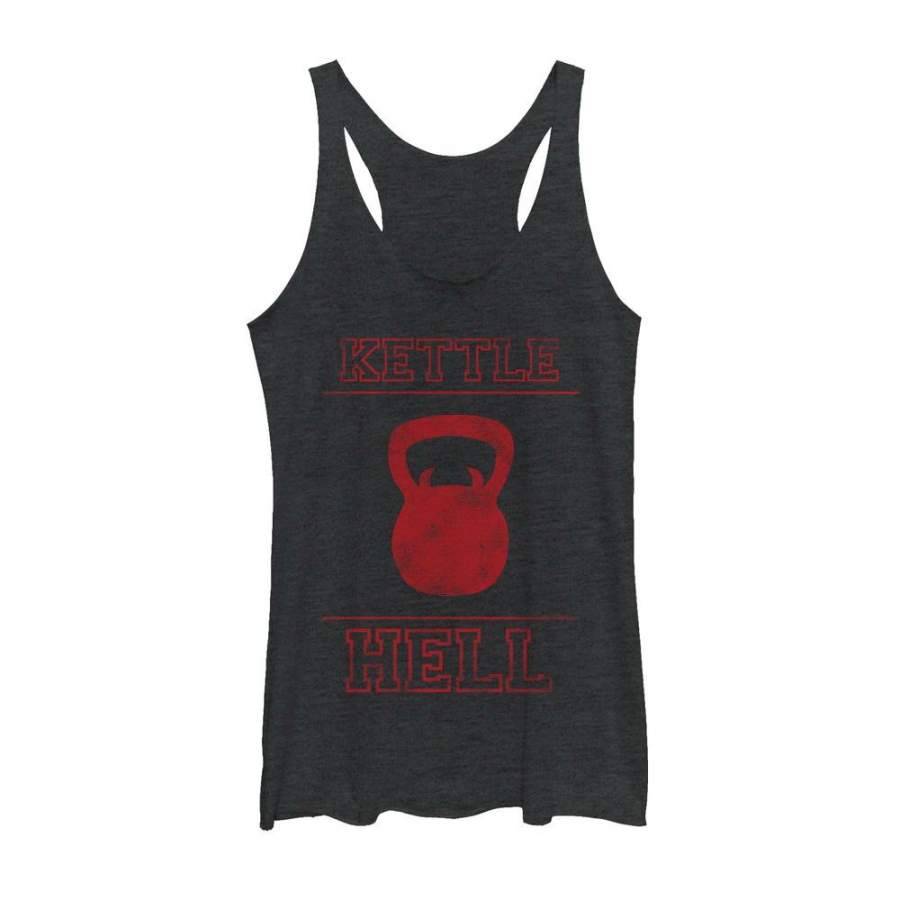 CHIN UP Women’s Kettlehell Devil  Racerback Tank Black Heather