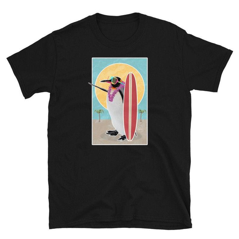 Penguin Surfer Short-Sleeve Unisex T-Shirt For Penguin Fans And Lovers