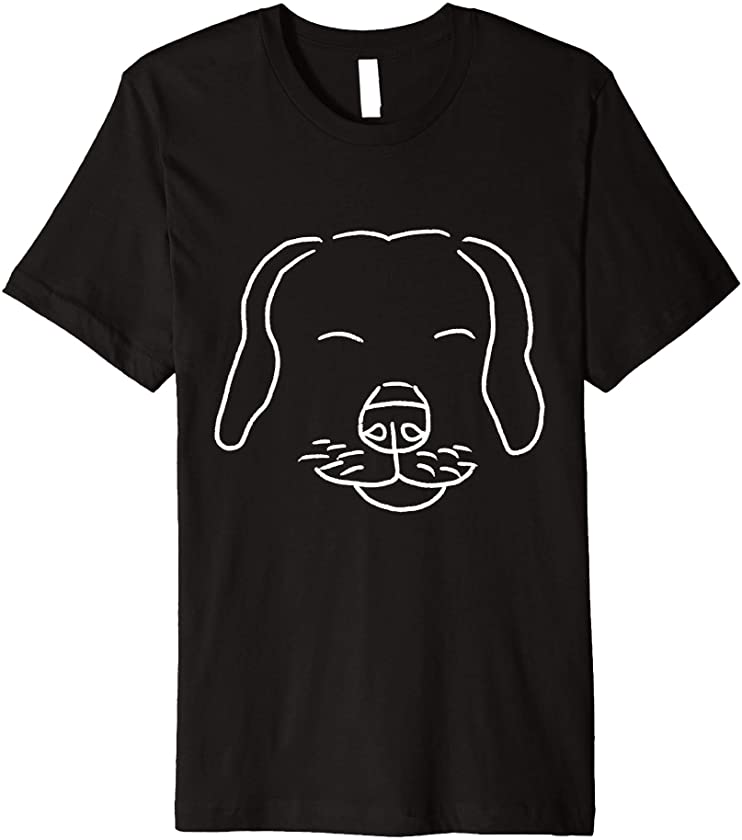 Women’s Dog Print Face Whiskers Happy Puppy Premium T-Shirt