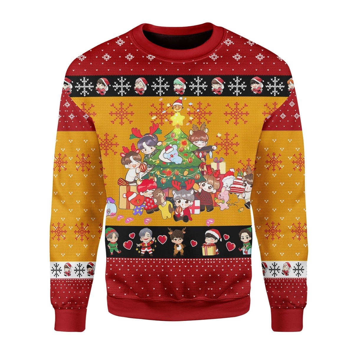 Chibi BTS Christmas Ugly Sweater | Unisex | Full Size | Adult | Colorful | US3485