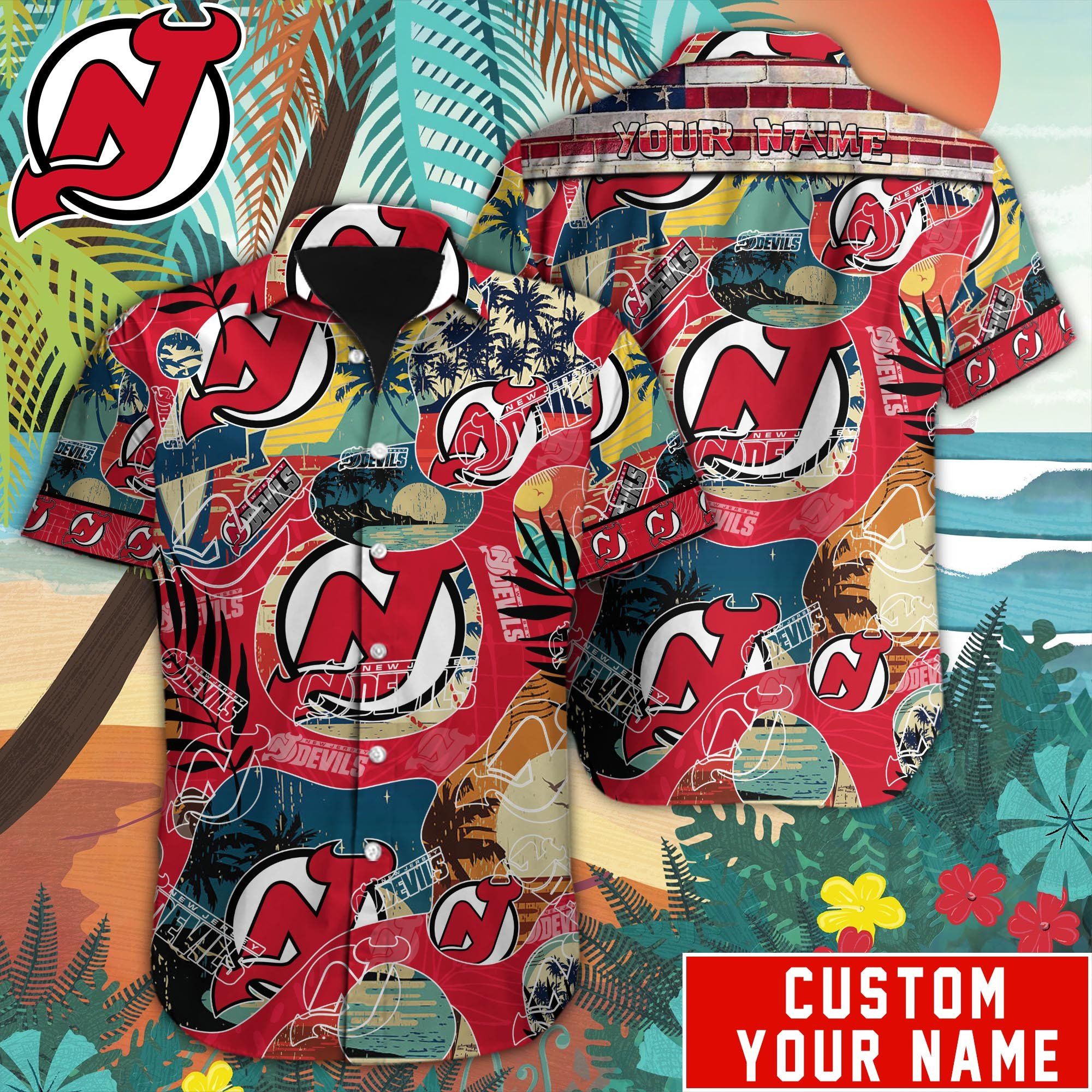 New Jersey Devils Custom Name Hawaiian Shirt