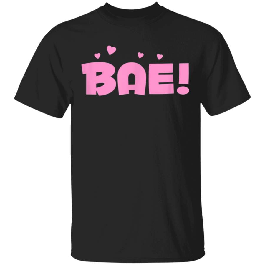 BAE  Cute Before Anyone Else Text With Hearts in Pink TShirt