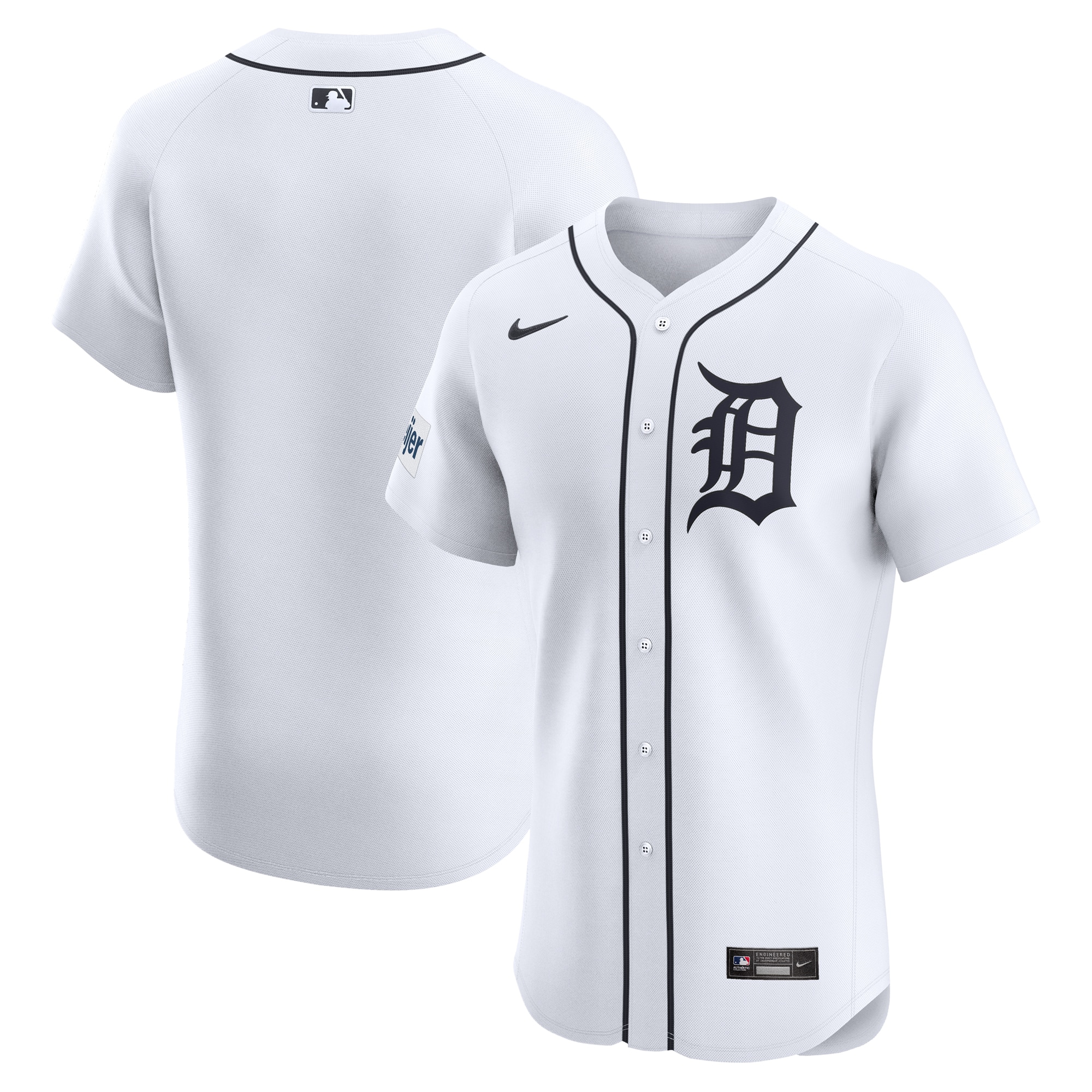 Detroit Tigers Home Elite Patch Jersey – White