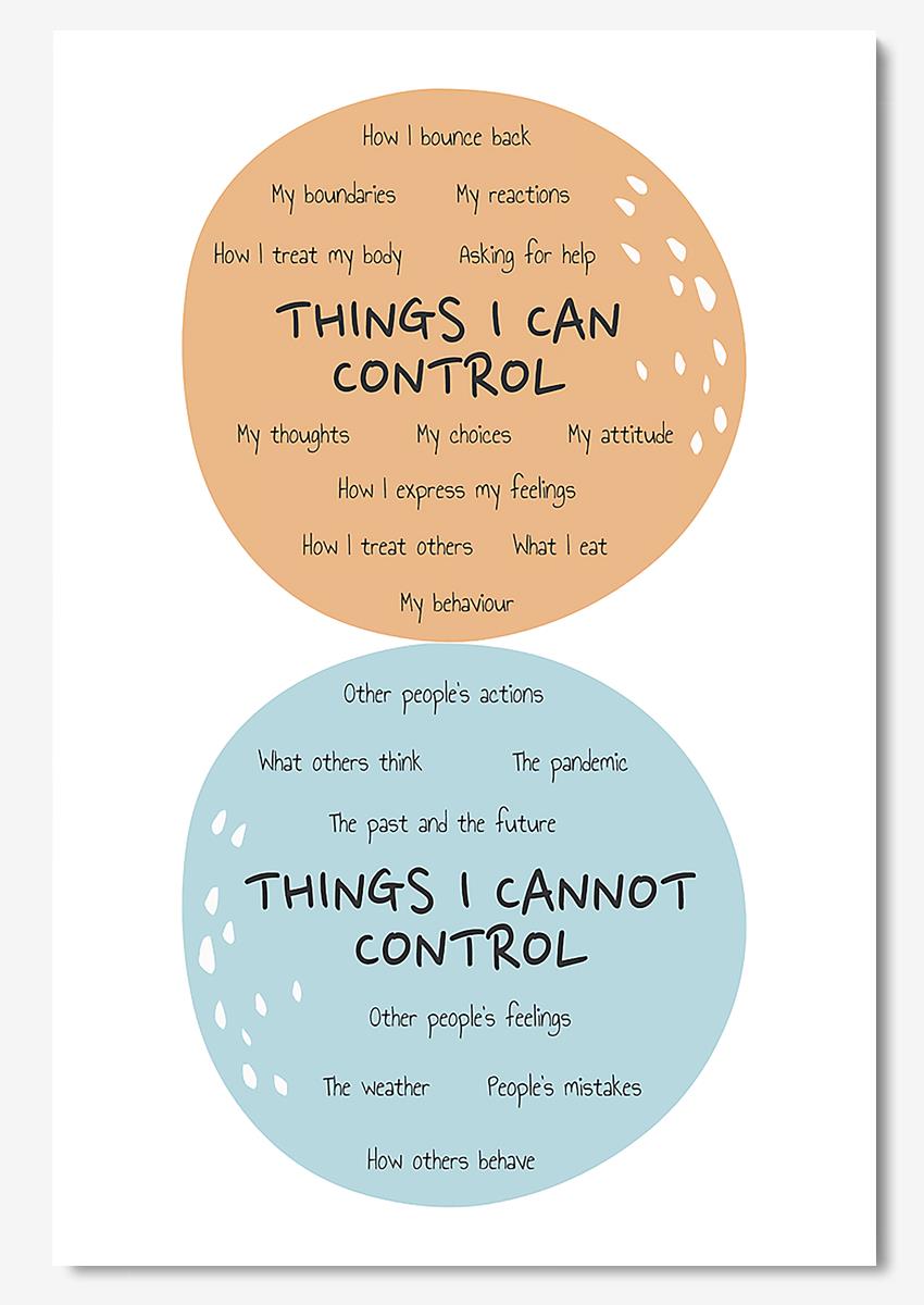 Things I Can Control And Cannot Control Quote Wall Art For Office Home Decor Poster