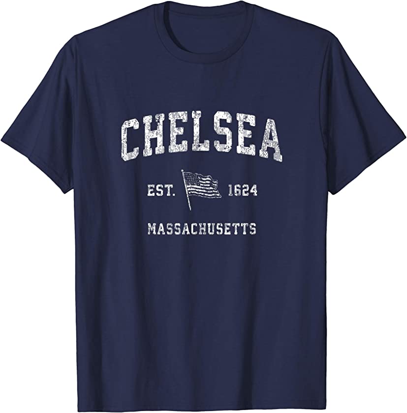 Chelsea Massachusetts MA T-Shirt Vintage US Flag Tee