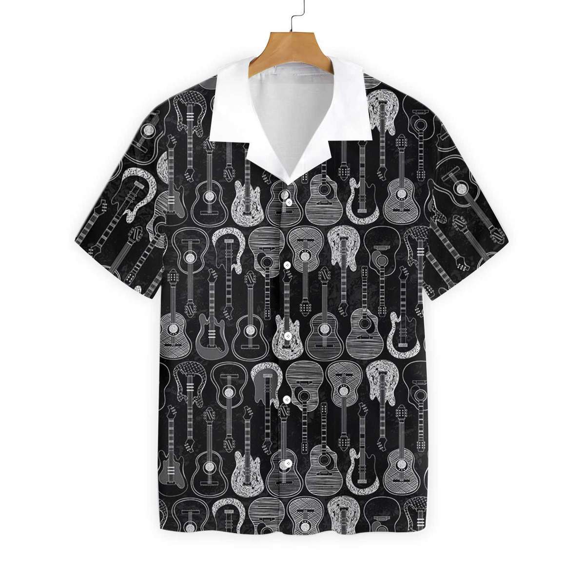 Apayprint I Have Too Many Guitars Black And White Hawaii Shirt Ha41684