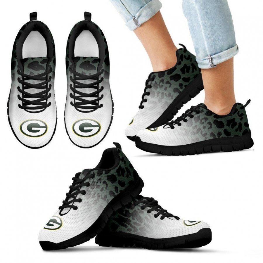 Leopard Pattern Awesome Green Bay Packers Sneakers #904