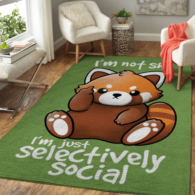 Shy red panda – Animals Area Rug Carpet