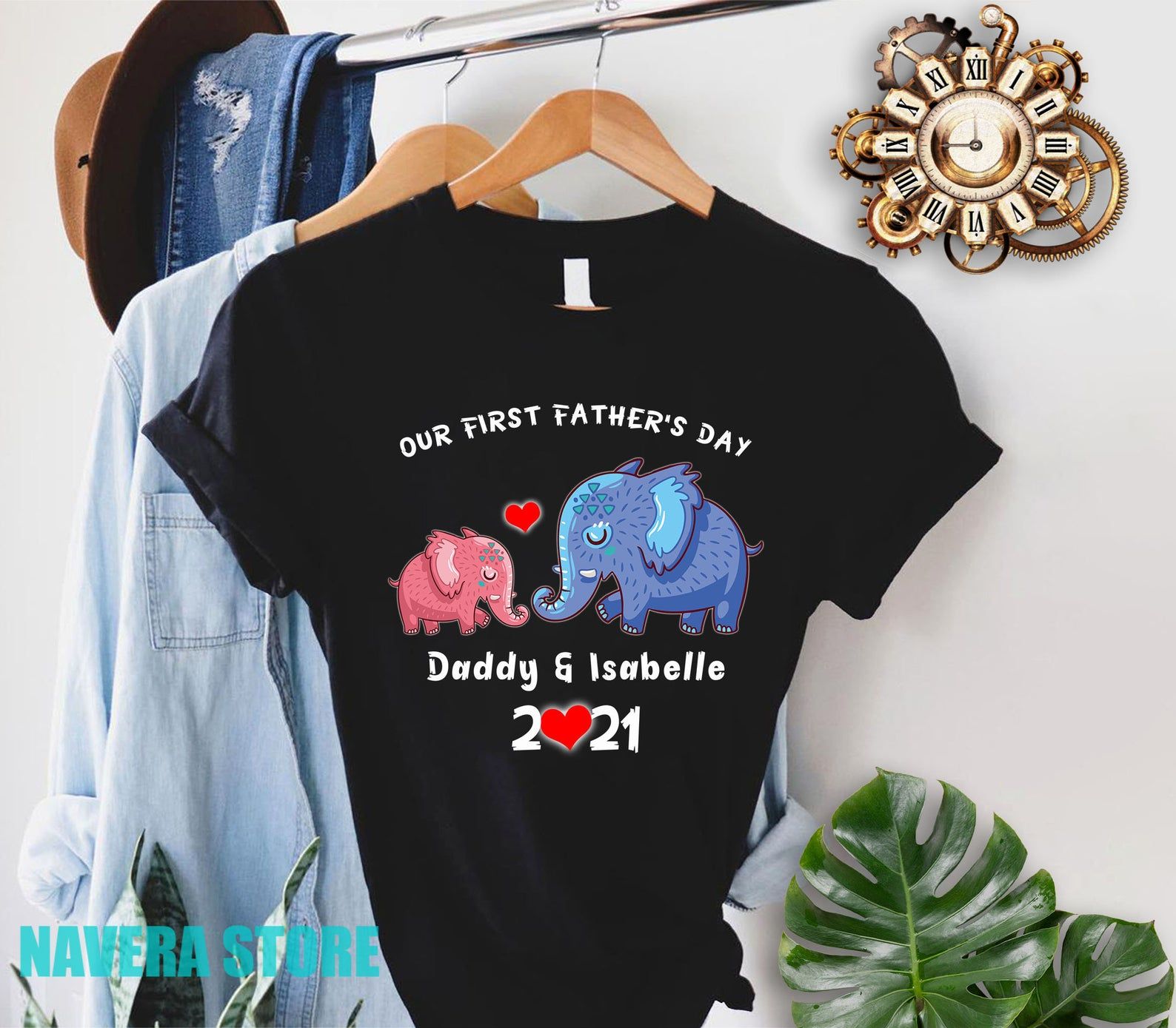 Personalised Our First Fathers Day Elephant Baby Grow Bodysuit T Shirt Onesie Sleepsuit Romper 1St Matching Daddy T Shirt Daddy Dad