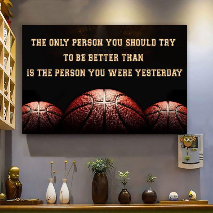 The Only Person You Should Try To Be Better Than Is The Person You Were Yesterday – Best Idea Gift , Gift For Home Decor, Gift For Family – Horizontal Canvas Matte Canvas Wall Art