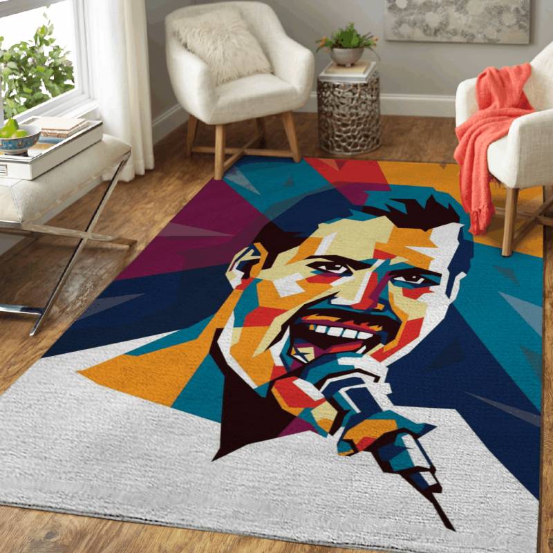 Freddie Mercury – Queen British rock band Area Rug