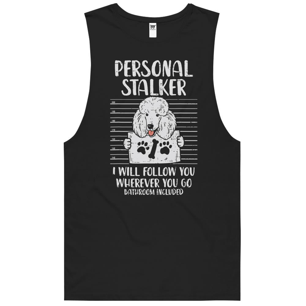 Personal Stalker Poodle Mug Shot Pet Dog Owner Lover Gift T-Shirt Tank Top