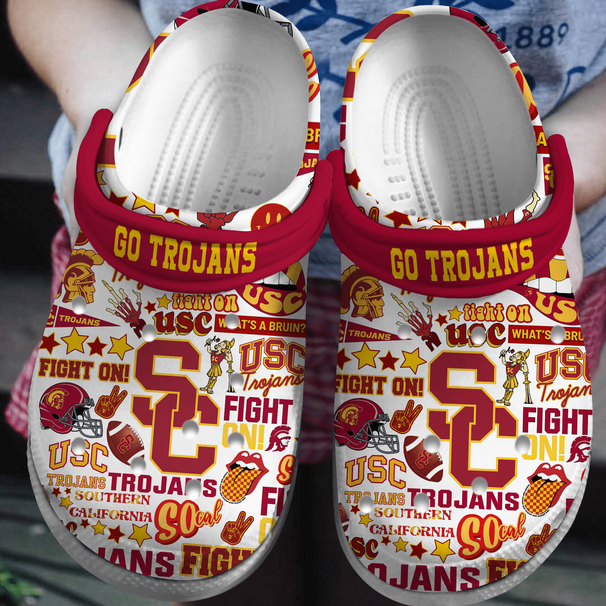 USC Trojans NCAA Sport Crocss Crocband Clogs Shoes Comfortable For Men Women and Kids