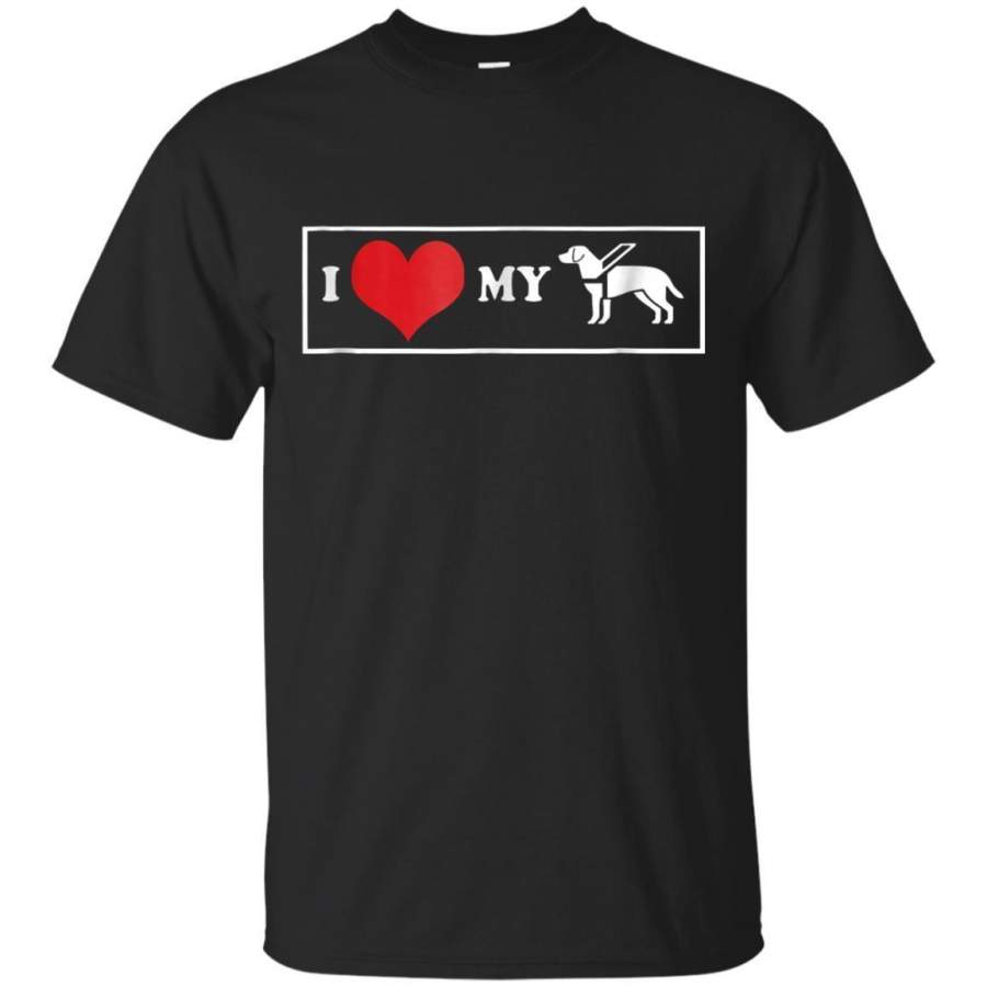 AGR I Love My Guide Dog Low Vision Blind Tshirt Jaq T-shirt