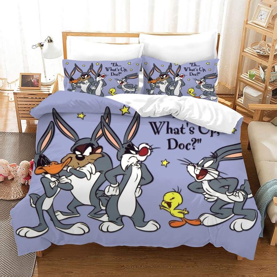 Looney Tunes Bugs Bunny #13 Duvet Cover Quilt Cover Pillowcase Bedding Set Bed Linen Home Bedroom Decor