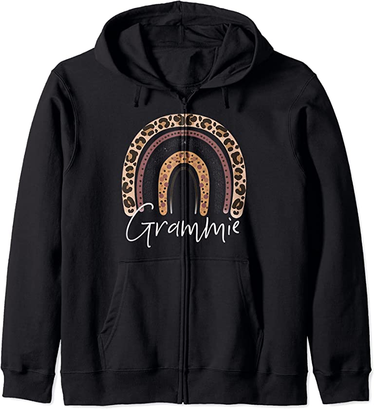 Grammie Grandma Cheetah Leopard Women Christmas Fall Zip Hoodie