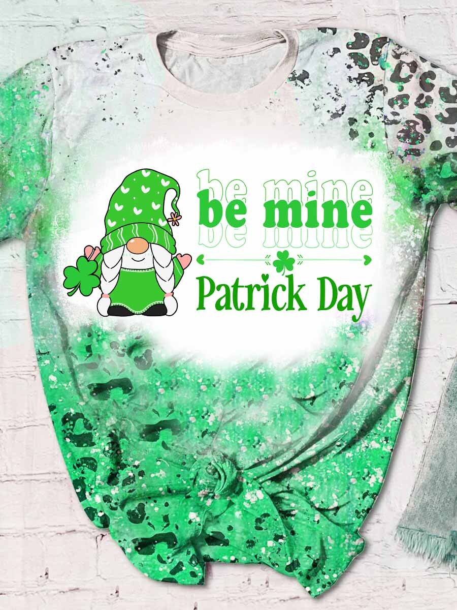 Be Mine Gnome Leopard 3D Tshirt Hoodie Long-Sleeve Gift For St Patricks Day – Tsp406