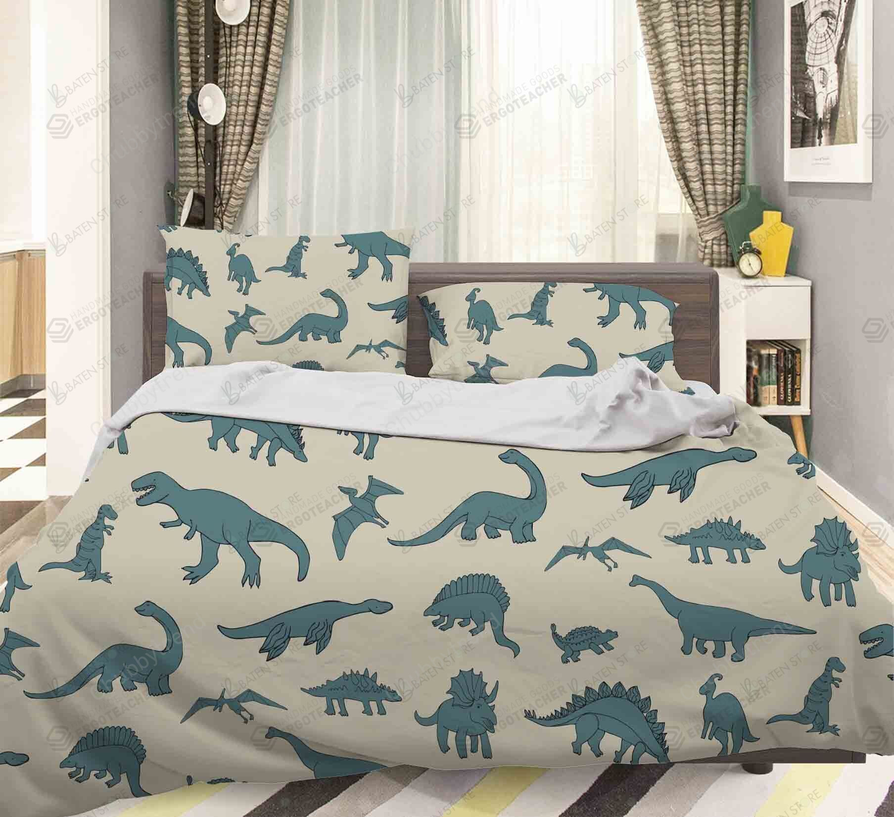 3D Green Dinosaurs Bed Sheets Duvet Cover Bedding Set Great Gifts For Birthday Christmas Thanksgiving