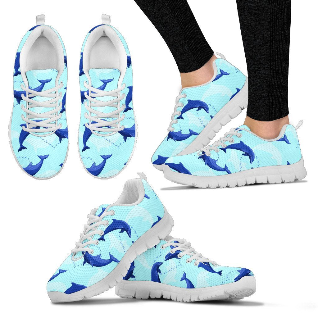 Dolphin Heart Pattern Women Sneakers Shoes