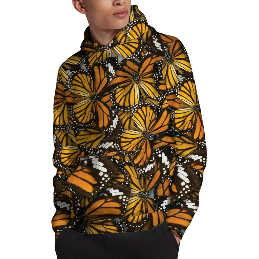 Tiger Monarch Butterfly Pattern Print Pullover Hoodie