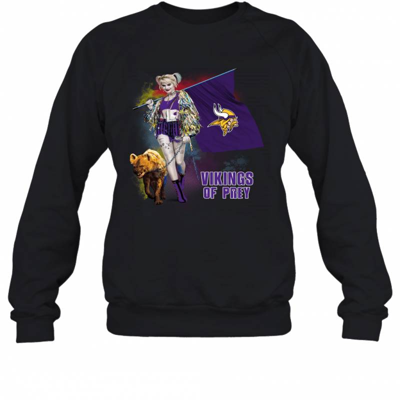 Harley Quinn flag Minnesota Vikings Of Prey Sweatshirt