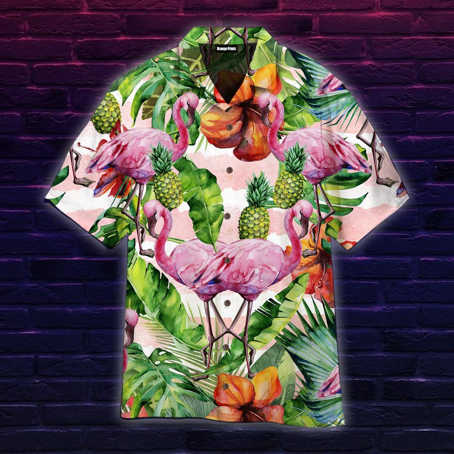 King Kameha Tropical Flamingo Hawaii Shirt For Men And Women Ha74169