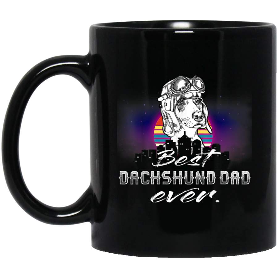 Vintage Best Dachshund Dad Ever Fathers Day Gift Sunset Mug