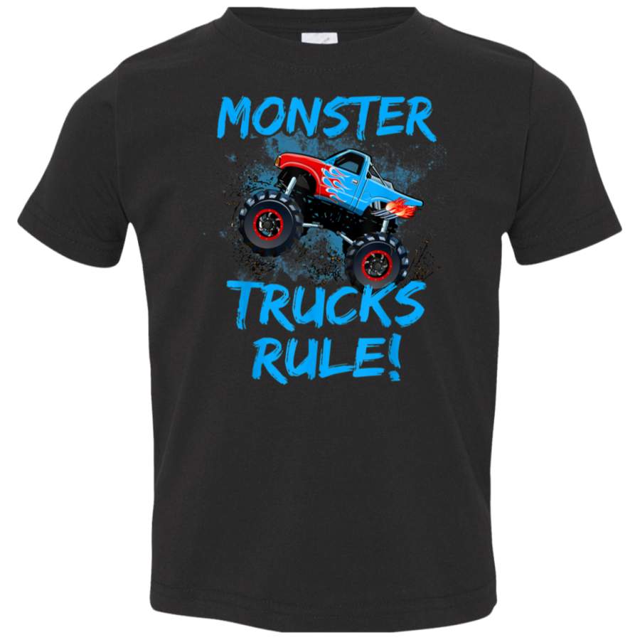 Monster Truck Shirts For Boys Monster Truck Rule TShirt 3321 Rabbit Skins Toddler Jersey T-Shirt