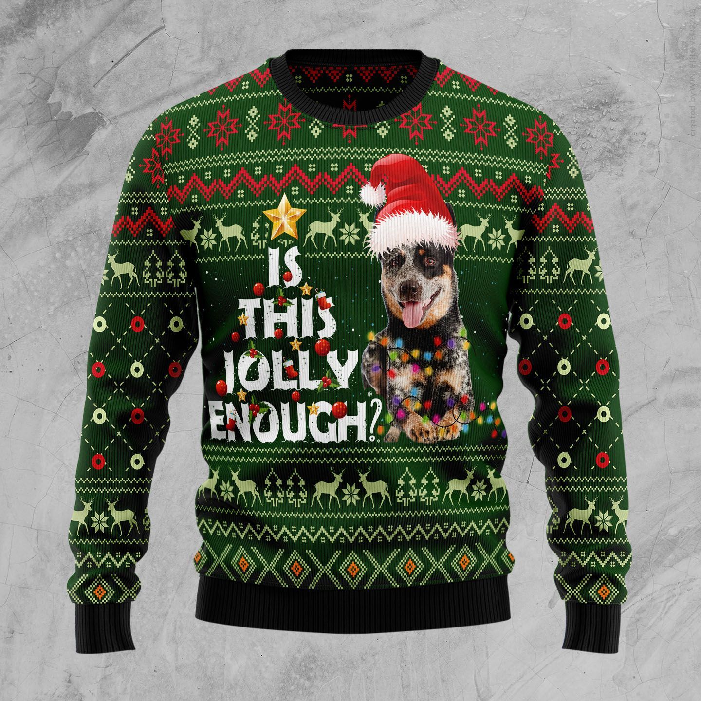 Australian Cattle Dog Jolly Ugly Christmas Sweater | For Men & Women | Adult | Us5299