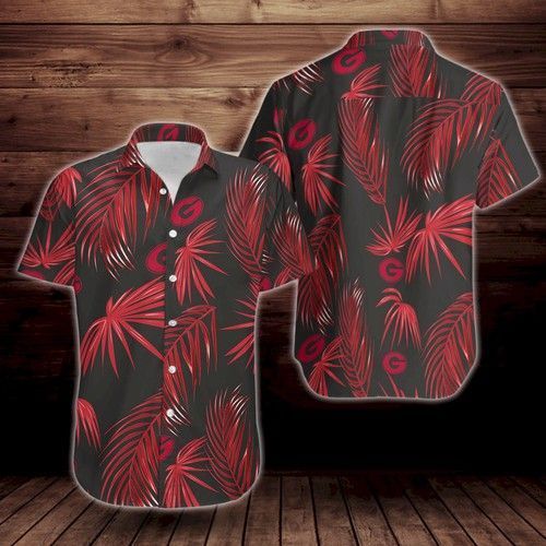 Georgia Bulldogs Flower Short Sleeve Hawaiian Shirt