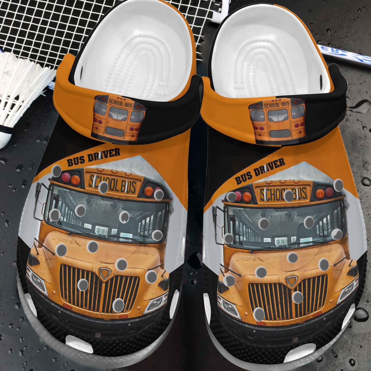 Bus Driver Personalize Clog, Custom Name, Text, Fashion Style For Women, Men, Kid, Print 3D Whitesole Bus Driver