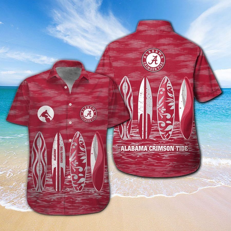 Alabama Crimson Tide Short Sleeve Tropical Hawaiian Shirt