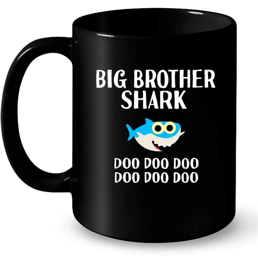 Big Brother Shark Doo Doo Doo B – Full-Wrap Coffee Black Mug