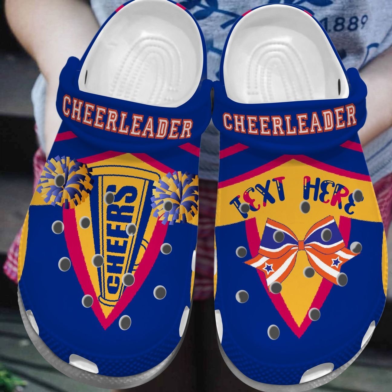 Cheerleader Personalized Clog, Custom Name, Text, Color, Number Fashion Style For Women, Men, Kid, Print 3D Awesome Cheerleader