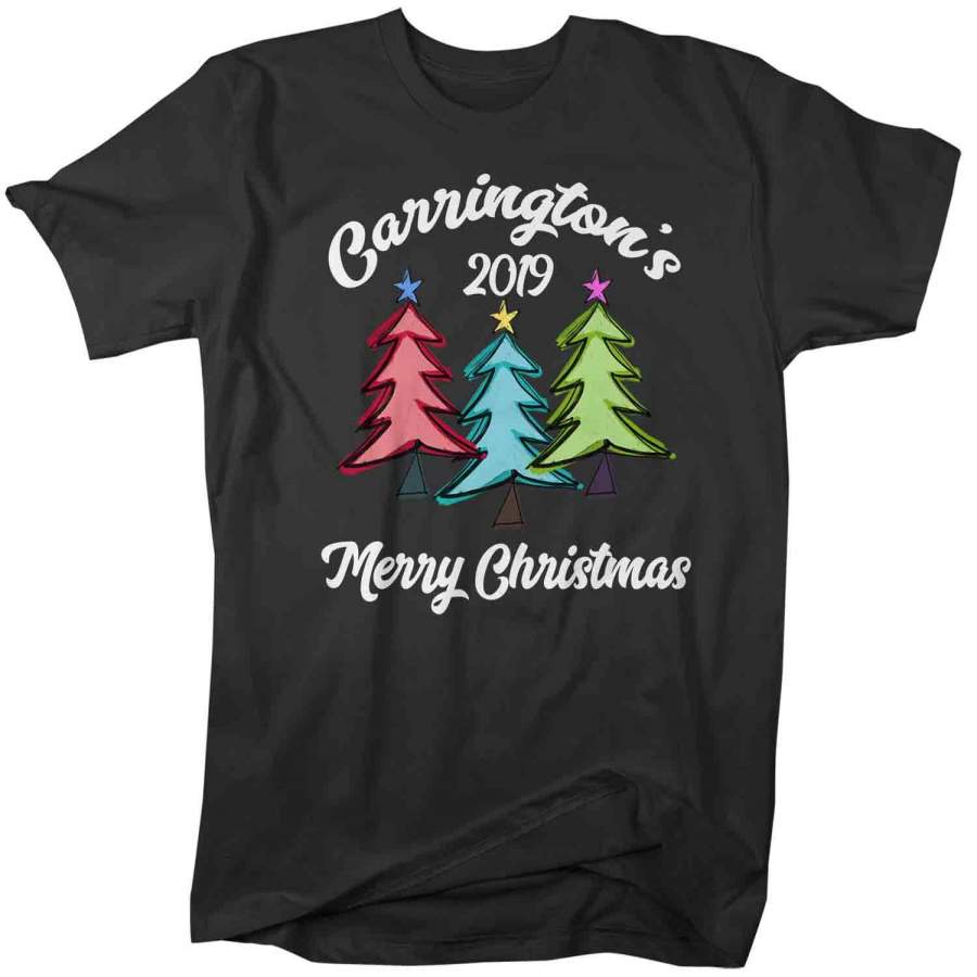 Men's Personalized Christmas Shirt Custom Family Christmas Tree Shirt Cute Matching Christmas Shirts Trees Christmas Pajama Shirt