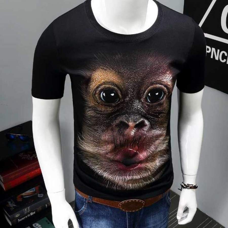 Men’s 3d Cotton Unisex Women Short Sleeve O-neck Crossfit Tops Animal Printed T-shirt