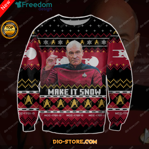 Captain Picard Star Trek 3D Print Ugly Christmas Sweater